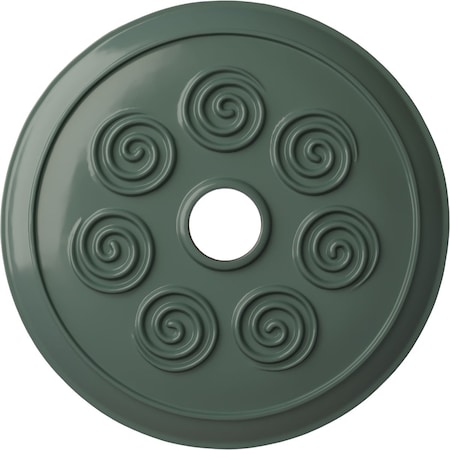 Ekena Millwork Spiral Ceiling Medallion (Fits Canopies up to 4"), Hand-Painted Cloud Burst, 25 1/4"OD x 4"ID x 2"P CM25SPCBF